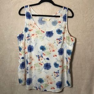 Faded glory floral tank blouse NWOT